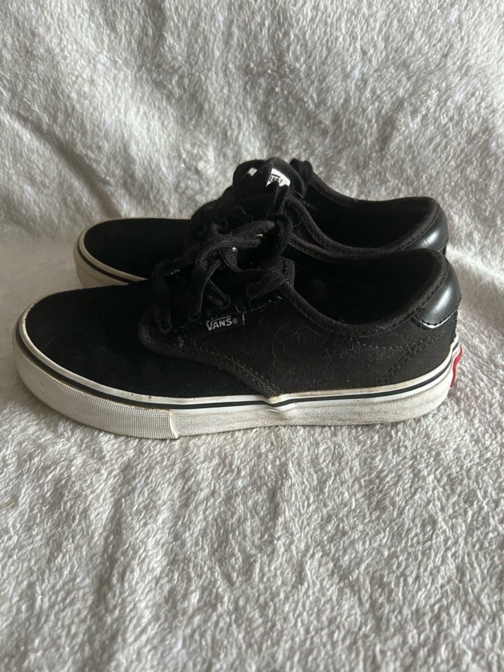 Vans Black and White Low-Top Lace Sneakers